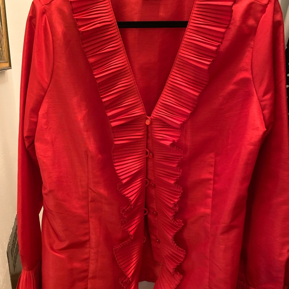 Oscar de la Renta Vibrant Red Top